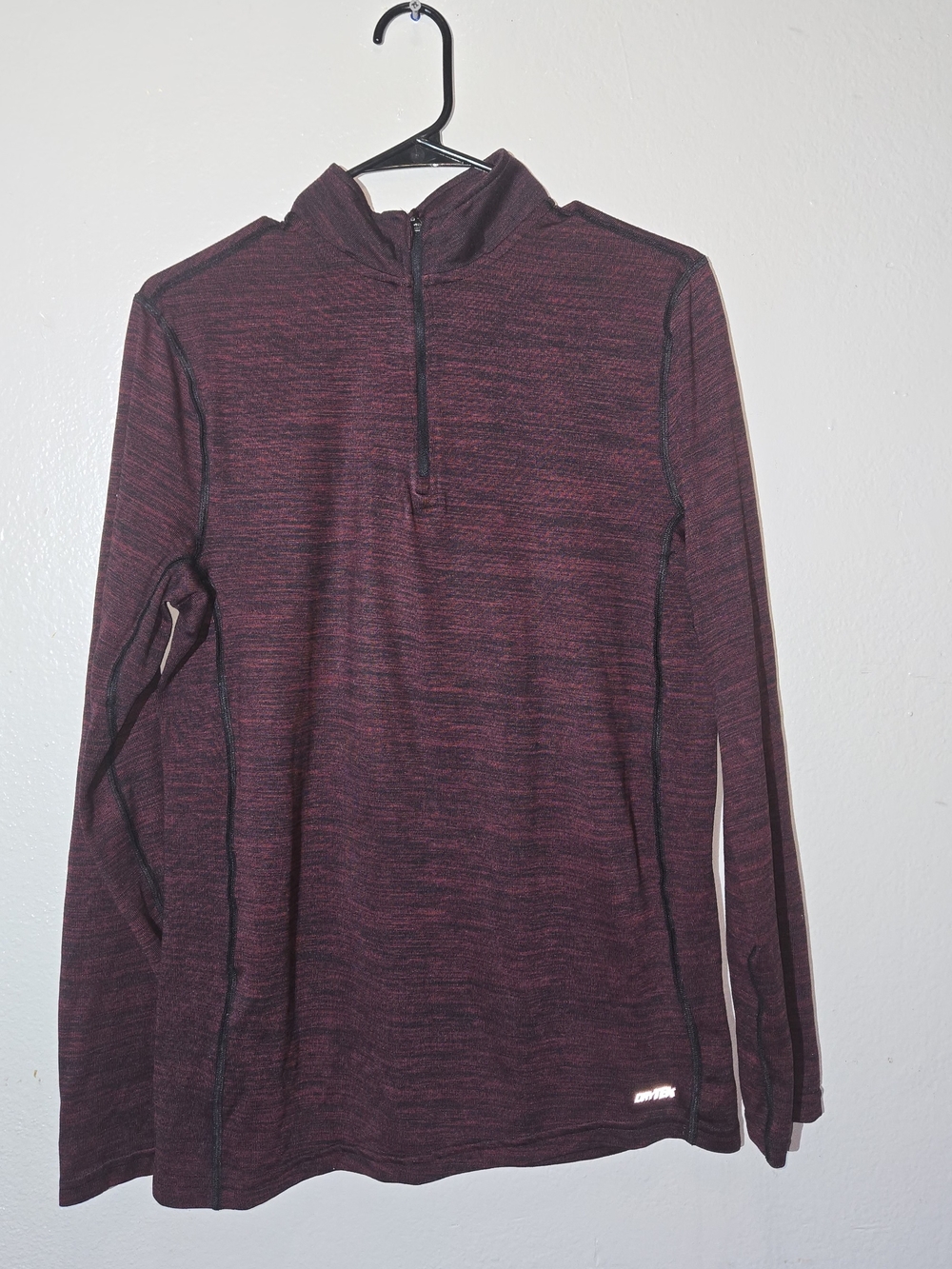 Tek Gear DryTek 1/4 Zip Pullover Size S - Maroon Heather Training Shirt - Mins